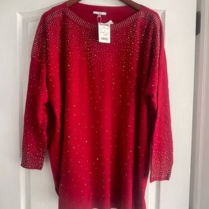 Vila Milano red studded sweater
